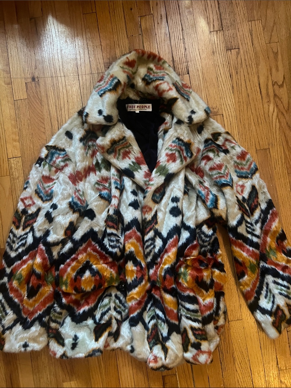 Free People Carmella Faux Fur Jacket Coat Size S - Picture 3 of 4